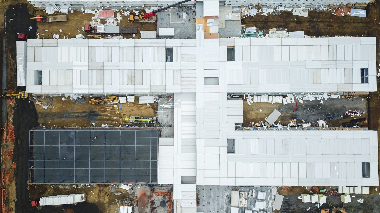 Aerial view of civil construction and site development